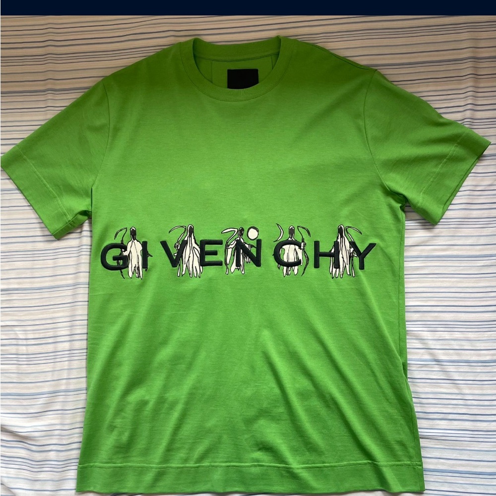 Givenchy X Josh Smith Reapers Print Shirt Green Size Medium (Fitted)